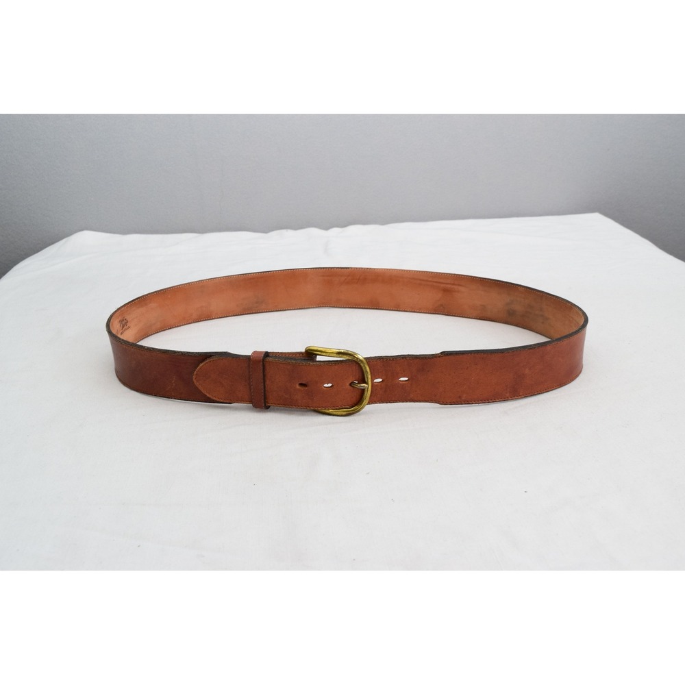 Tony Lama Leather Belt 40 Brown Western Brass Buckle Mens USA 47628 Western